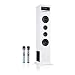 Produktbild auna Karaboom 100 Sing • Karaoketurm • Standlautsprecher • Turmlautsprecher • 120 Watt max. • Bluetooth • UKW Radiotuner • CD-Player • 2-in-1 USB-Port • 2 kabellose Mikrofone • AUX-Eingang • weiß