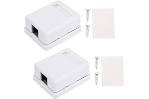 FAFEICY Scatola Montaggio su Superficie, 2 Pezzi Scatola Montaggio su Superficie RJ45 Cat6 Scatole di Giunzione per Rete Informazioni Desktop a Porta Singola Cat6, con Viti Integrate e Lunga Durata