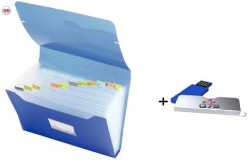 Q7S- Expanding Multipart- 13 Compartments A4 File with index tabs -Blue