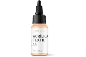 Arts & You Pintura Acrílica Textil 60ml Ideal para pintar Ropa y Tejidos | Pintura Fluida para manualidades en tela | Adhesión en Tejidos muy duradera (50 Carne)