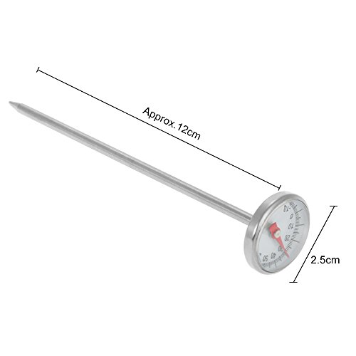 KKmoon -10 ~ 110ºC Mini Tasche Bratenthermometer aus Edelstahl, Kochen Ofentemperatur Thermometer Zifferblatt Sofort Lesen mit einem Schutzhülle für Essen Trinken Fleisch - 4