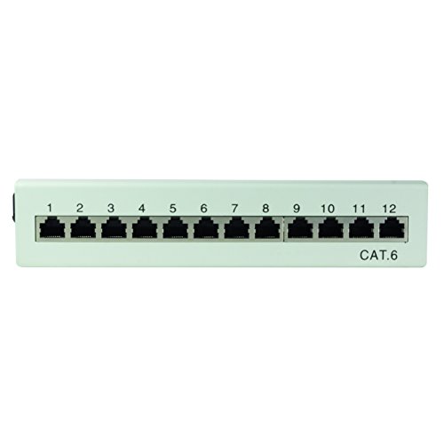 LogiLink Professional Cat.6 (250 MHz) Patchpanel – Verteilerfeld, Tisch/Wand/Desktop, STP (geschirmt) 12-Port (RJ45) - 5