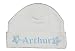 Little Star Baby Hat 100% Super Soft Double Layered Cotton Personalised & Embroidered with the name of your choice. ONLY AVAILABLE IN SIZES 0-3 or 3-6 months (3-6, White)