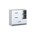 Produktbild Kommode TRAFIKO Schrank Highboard Sideboard Jugendzimmer Kinderzimmer Möbel (weiß matt / grau)