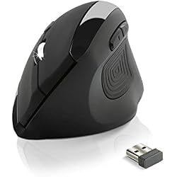 NEW WAY – Souris verticale et ergonomique sans fil 3200 DPI - Idéale pour reposer votre poignet, main et avant-bras - Prévention contre les syndromes de la souris et de l'épicondylite – récepteur 10 m