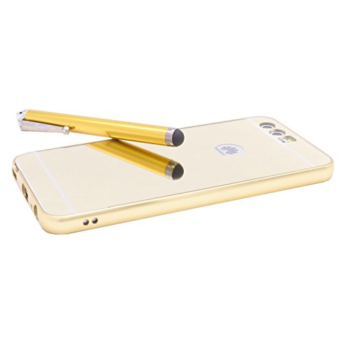 Funda Espejo Aluminio Metal Carcasa para Huawei P10 Color Oro
