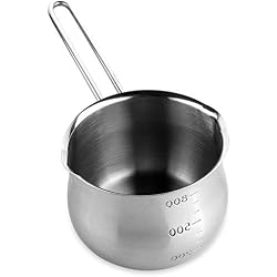 Casserole à lait antiadhésive en acier inoxydable pour le lait, la sauce, la cuisson au chocolat, l'induction et le gaz 1pc Voir image