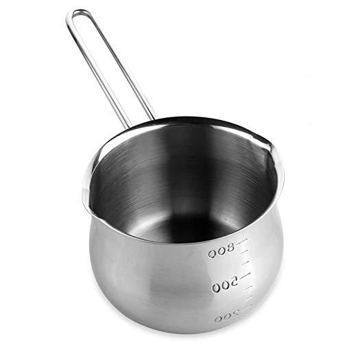 Casserole à lait antiadhésive en acier inoxydable pour le lait, la sauce, la cuisson au chocolat, l'induction et le gaz 1pc Voir image