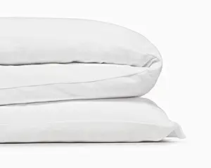 Calvin Klein Home Modern Cotton Julian Duvet Cover, Queen, White