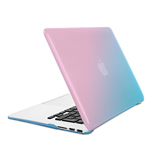kwmobile Crystal Hülle für Apple MacBook Pro Retina 13″ (ab Ende 2012) Hard Case – dünne durchsichtige transparente Schutzhülle Cover Tasche Zwei Farben Design Pink Blau Transparent - 5