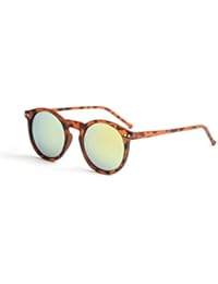 Winwintom Mujeres Hombres Moda circular Gafas de sol de la marca tono clasico espejo