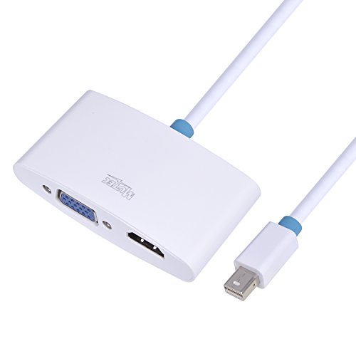 MutecPower 2 in 1 Mini DisplayPort (DP) zu HDMI und VGA Adapter Konverter Stecker auf Buchse – 30 cm – Ultra HD 4K-Auflösung – mit 3 Kabelbinder – Männlich zu weiblich - 4