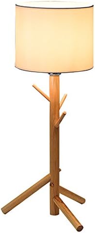 Modern Desk Lamp-XCH Dazzling DL- E27 High Quality Linen Lampshade Rubber Solid Wood Lamp Arm 110-240 Volt Voltage Bedroom Simple Branch Living Room Bedroom Decoration Light Size High 26.7 Inches