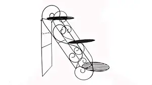 GIG Handicrafts Metal 3-Tier Decorative Potted Plants Shelf, Black, 63 x 62 x 26 cm, 1 Piece