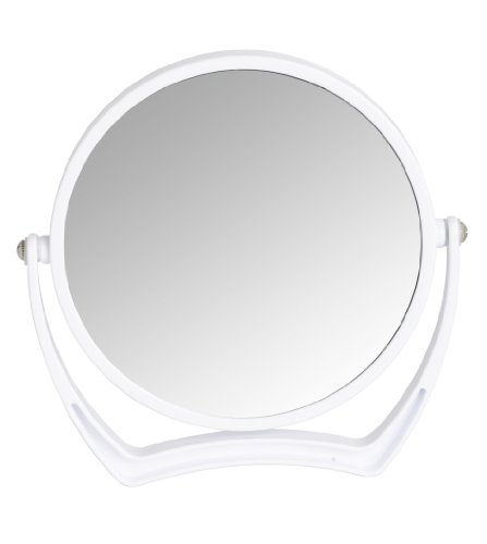 WENKO 3656510100 Kosmetikspiegel Noale Weiß – neigbar, Spiegelfläche ø 15cm, 500% Vergrößerung, Kunststoff, 19.5 x 19 x 2 cm, Weiß - 6