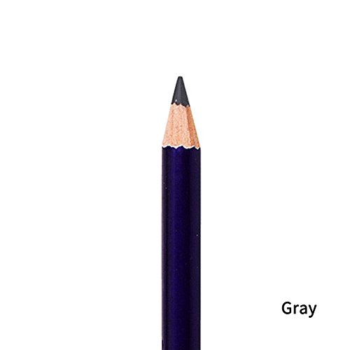 Lápiz para cejas, microblading - Lápiz de posicionamiento permanente para las cejas Maquillaje - impermeable - Portátil - Color gris/café profundo - Material: Madera y Negro Natural