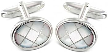 Grom Silver Mother of Pearl Cufflinks