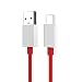 Produktbild PhoneStar USB A Ladekabel auf USB Typ C 3.1 – Gummi Ummantelung Datenkabel - für Google Chromebook Pixel, Nexus 5X, 6P, OnePlus 2, OnePlus 3, HTC 10, MacBook Pro etc. - rot/weiß
