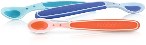 Nûby 5235 Breilöffel Soft Sensitive, wärmeempfindlich mit weichem Rand, 3 Stück, Farbe nicht frei wählbar