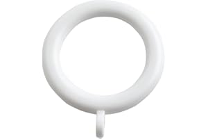 Merriway BH05953 Anelli per Bastoni per Tende, Bianco, Set di 24 Pezzi