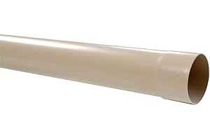 First Plast - Gouttière PVC 25 demi-ronde - Tube de descente gouttière 25 - Ø80 sable 4 m - First Plast