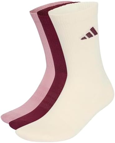 adidas Unisex - Adulto Cushioned Sportswear Crew Socks 3 Pair Pack Socks, maroon/ivory/magic mauve/white, S