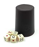  CUBILETE PARA JUEGOS DE DADOS FORRADO DE PIEL UBRIQUE - ALTA CALIDAD - MARRÓN