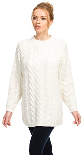 Citizen Cashmere Aran Wollpullover Damen (Weiß S) 41 151WC-01-01