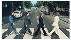 The Beatles (Abbey Road) - Sticker: Circular, Square &amp; Die-cut; 9.5cm x 9.5cm (3.8 x 3.8") Rectangular 7.2cm x 13.3cm (2.9 x 5.3")