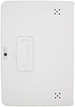Transwon 10.1 Inch PU Leather Folio Case for Tecwizz 10.1 inch Tablet, BEISTA HD 10.1 Tablet, YunTab K107 3G 10.1 Inch, ibowin P130, ACEPAD A101, XIDO Z120 3G, AnTeck 10 Inch 3G Phablet - White