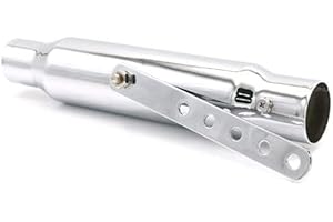 BHYSHOP Silencieux d'échappement universel en acier inoxydable pour motos Harley Cafe Racer Bobbers (chromé)