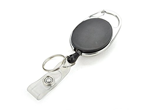 HeiPlaine Partido Portatarjetas retráctil portatarjetas Carrete Carrete Clave para Tarjeta de identificación (Negro) Decoración (Color : Black, tamaño : 6.5×3.5cm)