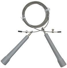 Speed Jump Rope-360° Swivel Ball Bearing-Adjustable Skipping Ropes-Best for Sports Fitness, Fat Burning, Cross Fitness Training. Included for free carry pouch Grey
