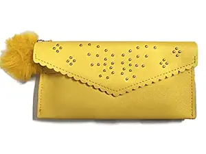 Clutch for Girls & Women| Stylish Wallet in Yellow Colour| Hand Purse by NPs Collection (Yellow)