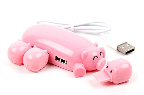 Rosa Schwein USB Hub Verteiler, dreifach für Panasonic UT-MB5025 20" 4K Toughpad Tablet with Windows 8.1 Tablets