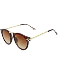 MissFox Gafas de Sol Moda Vintage para Mujer y Hombre Gafas Lente Ronda Talla única UV400 Sunglasses