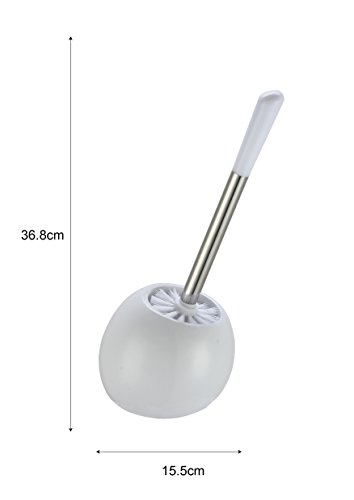 axentia WC – Bürste aus Keramik, umweltfreundliches Material, weiss, Toilettenbürste mit Edelstahlgriff, edles Design, Reinigungsbürste fürs WC, Gäste WC, Badezimmer, wechselbarer Bürstenkopf, Ø 14 cm, Höhe ca. 36 cm, stabil und langlebig - 6