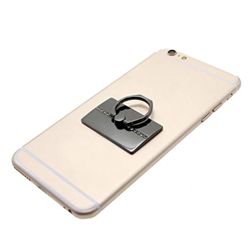 Universalstandplatz -Metallring -Halter, Washable & Reusable Ring Grip Bunker Ring Stent, Anti-Tropfen 360 Grad-drehender beweglicher Ring Grip Ständer für iPhone 5s 6 Plus SE Samsung Galaxy S7 Edge-S6 Kante Hinweis 5 und andere Handys (Schwarz) - 2