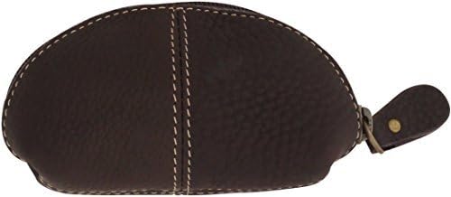 Leather Coin Purse - Change Wallet Key Holder Case Small Zip Bag For Men And Women (Choco)