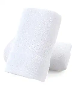 Fresh From Loom Cotton Hand Towel 500 GSM, Size - 16x30 Inch (Set of 2 pc White)