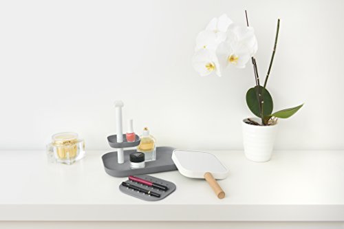 Umbra 023550-261 Bath Vana Organizer, Schminkständer, Schminkbecher, Schminkhalter, Schminkablage, Pinselständer, Pinselbecher, Pinselhalter, Pinselablage mit Spiegel, metall, grau / Kohle - 2