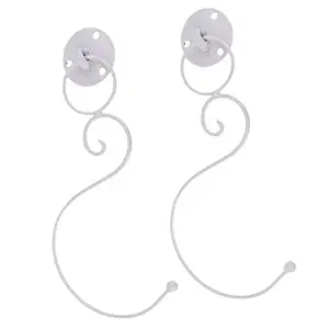 MagiDeal 2-Piece Flexible Curtain Wall Hooks Tassel Tieback Hangers Bedroom Mosquito Net Hangers Ring Hooks - white, One Size