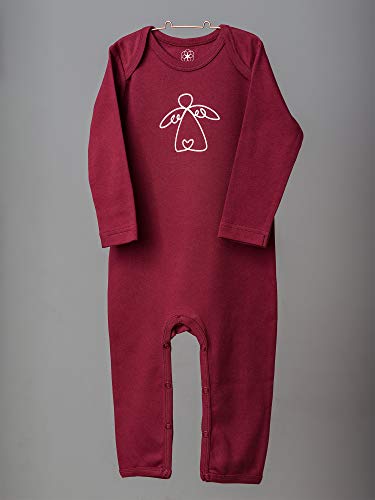 Organic by Feldman Unisex Strampler Overall aus Bio Baumwolle, GOTS Zertifiziert, Schutzengel Beeren Rot (86/92) - 6