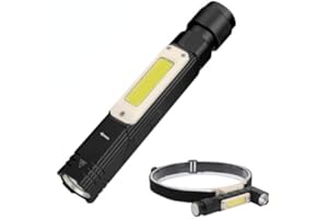 Reflektor roboczy LED magnetyczny do ładowania, lampa błyskowa z klipsem i podstawą magnetyczną, XPG + COB LED, narzędzia samochodowe do samochodu, pickupu, trcucka, wędrówek, kempingu (S, czarny)