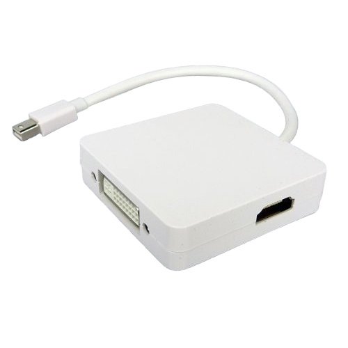 SODIAL(WZ.) 3 in 1 Mini DisplayPort auf HDMI DVI DisplayPort-Kabel-Adapter fuer Apple MacBook MacBook Pro MacBook Air