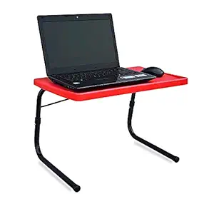 Bi3 Table Adjustable Portable Multipurpose Laptop Table, Bed Table, Study Table, Kids Table ( Metal,Red )