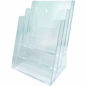 Preisvergleich Produktbild FKV Prospekt-Tischständer A4 3 Fächer Polystyrol klar