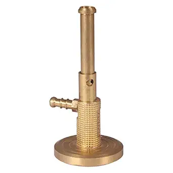 FUTUORNEO Bunsen/Lab Burner (FULL BRASS) with Flame Stabilizer, for LPG Gas, Controllable Air Supply (1, Nozzle)