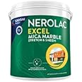 ZASHIND Nerolac Paint Excel Mica Marble Stret & Sheen Mmss1/Interior & Exterior Wall Paint/Weatherproof & Washable Paint|Ideal for Living Rooms, Bedrooms, Kitchens, and Outdoor Walls (white-1ltr)