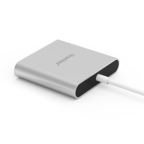 GranVela USB 3.1 Typ-C zu 4K HDMI Adapter, USB 3.0 HUB mit 1 Ladeanschluss, für Apple MacBook, Chromebook Pixel und mehr, Microsoft Surface Pro (Metall Silber) - 3